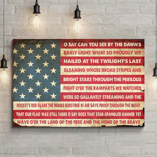 American Anthem Sign – National Anthem Canvas Wall Art Decor