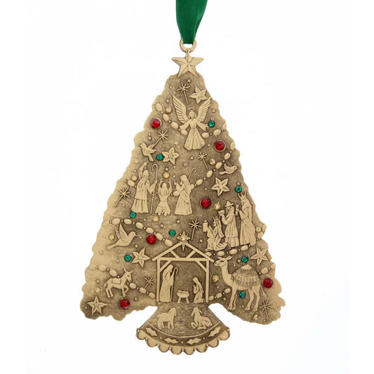 O Holy Night Christmas Tree (Bronze) displayed for the holidays