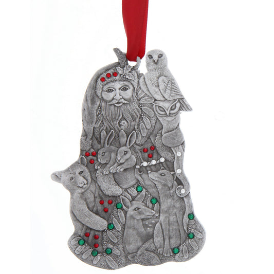 Woodland Santa Ornament (Aluminum) by Wendell August Forge