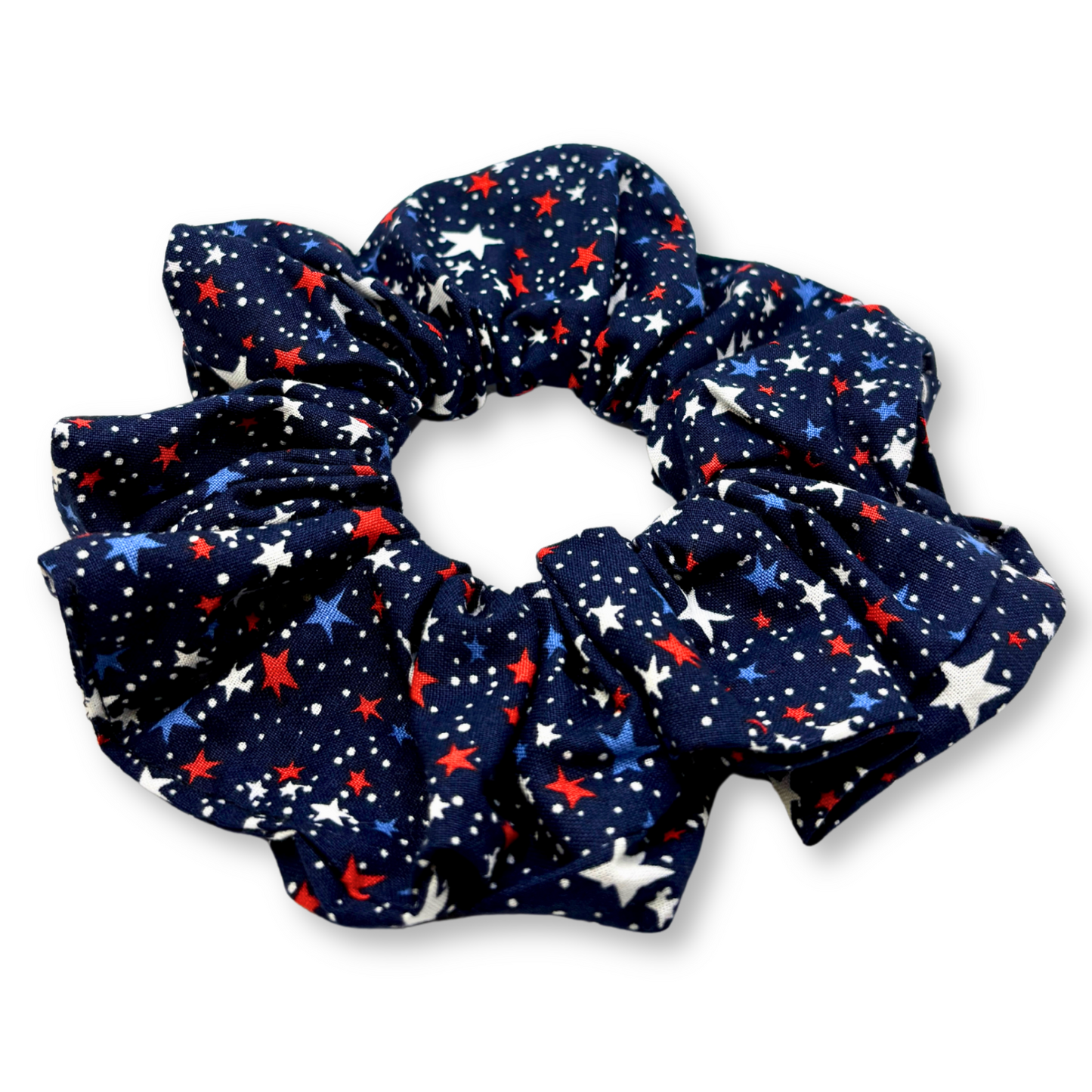 Navy Stars Patriotic Oversized Scrunchie