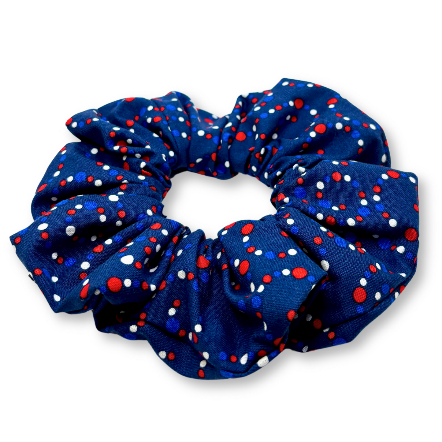Navy Patriotic Dotted Oversized Scrunchie