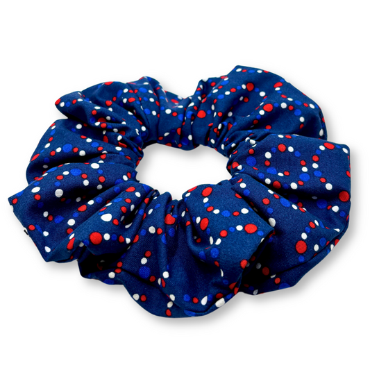 Navy Patriotic Dotted Oversized Scrunchie