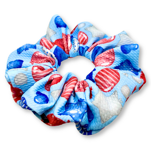 Red White Blue Balloon Patriotic Oversized Scrunchie