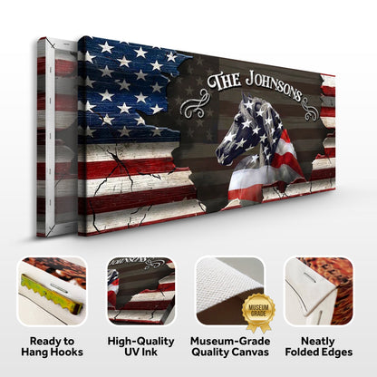 Family Name Sign - American Horse Wall Art