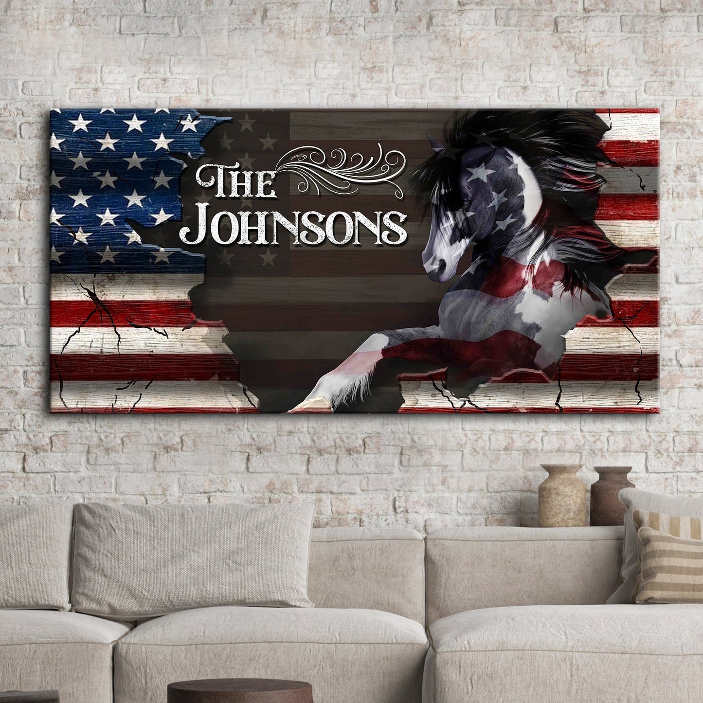 Family Name Sign - American Horse Wall Art