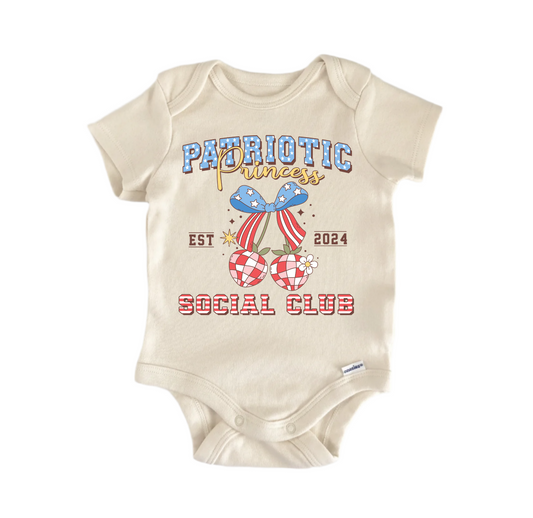 Patriotic Social Club July 4th - Baby Boy Girl Clothes Bodysuit Funny