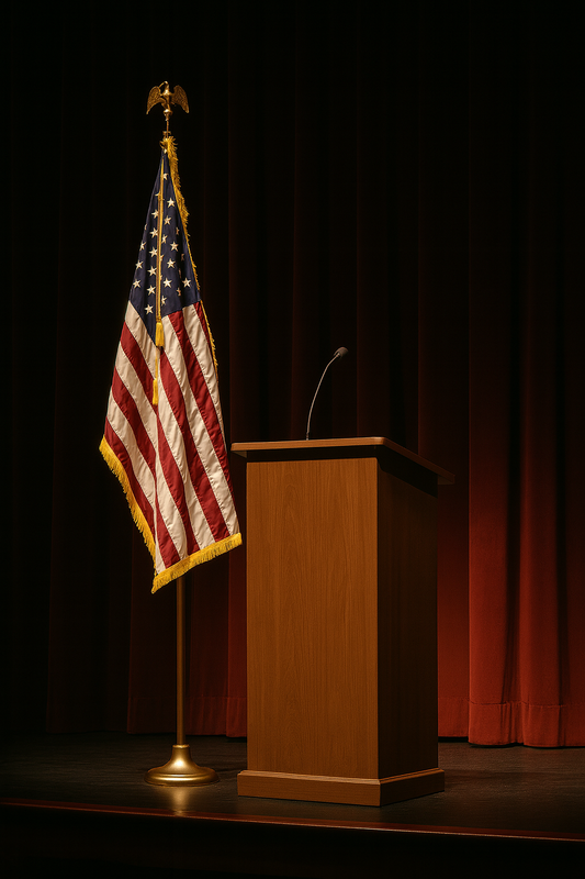 Ceremonial American Flag Display Set with Floor Stand