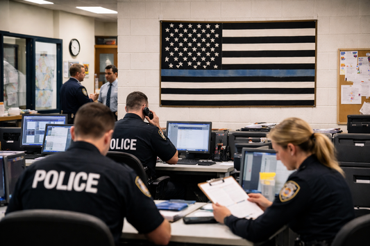 Fire Hose Thin Blue Line Flag – Law Enforcement Wall Art