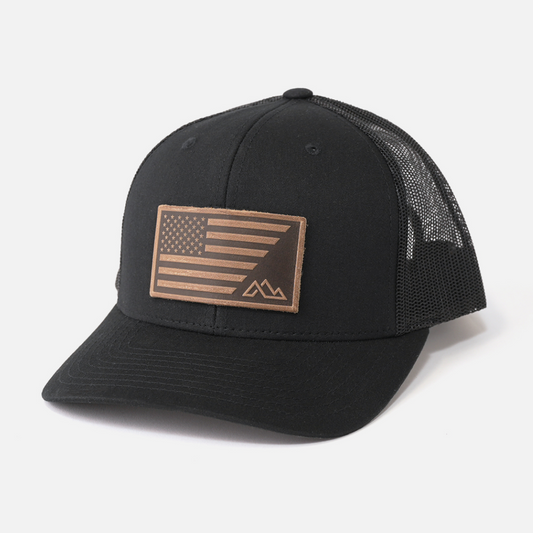 Range Flag Hat – American Flag & Mountain Logo
