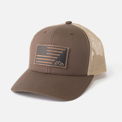 Range Flag Hat – American Flag & Mountain Logo