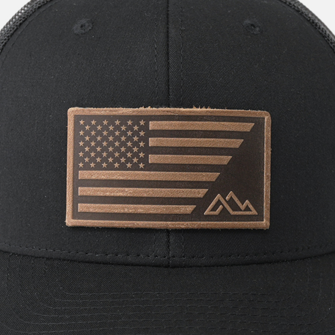 Range Flag Hat – American Flag & Mountain Logo