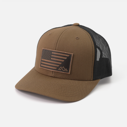 Range Flag Hat – American Flag & Mountain Logo