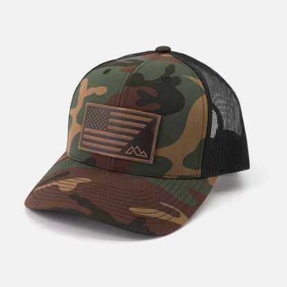 Range Flag Hat – American Flag & Mountain Logo
