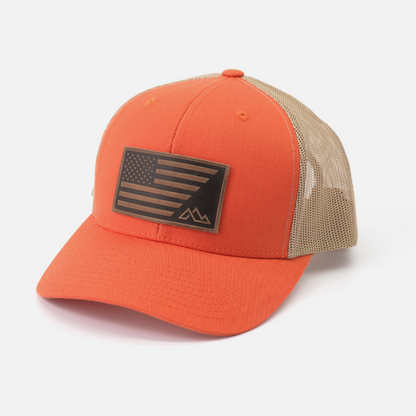 Range Flag Hat – American Flag & Mountain Logo