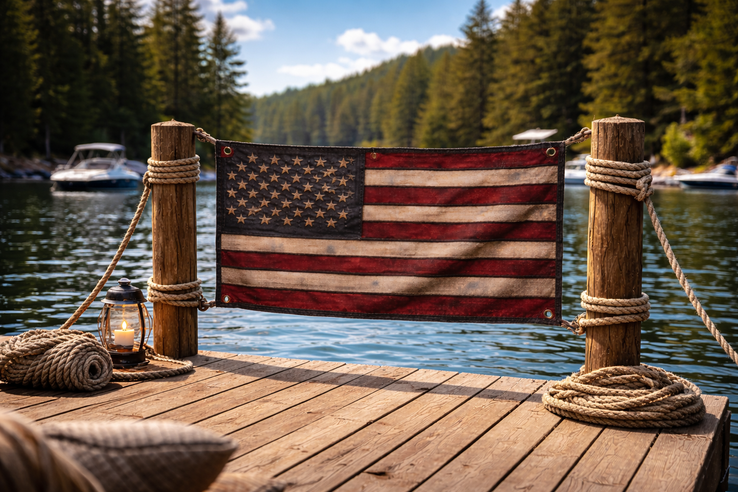 Large Fire Hose American Flag – Handmade Reclaimed | Shop250