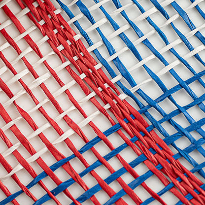 10" Poly Burlap Check Mesh Ribbon: Patriotic