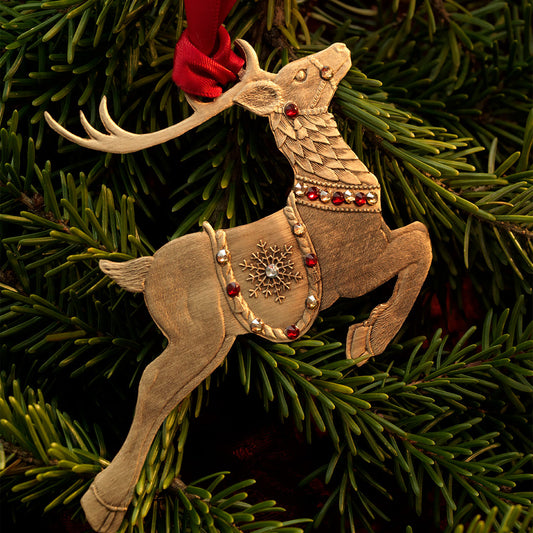 Merry Reindeer Ornament (Bronze) – alternate view 2