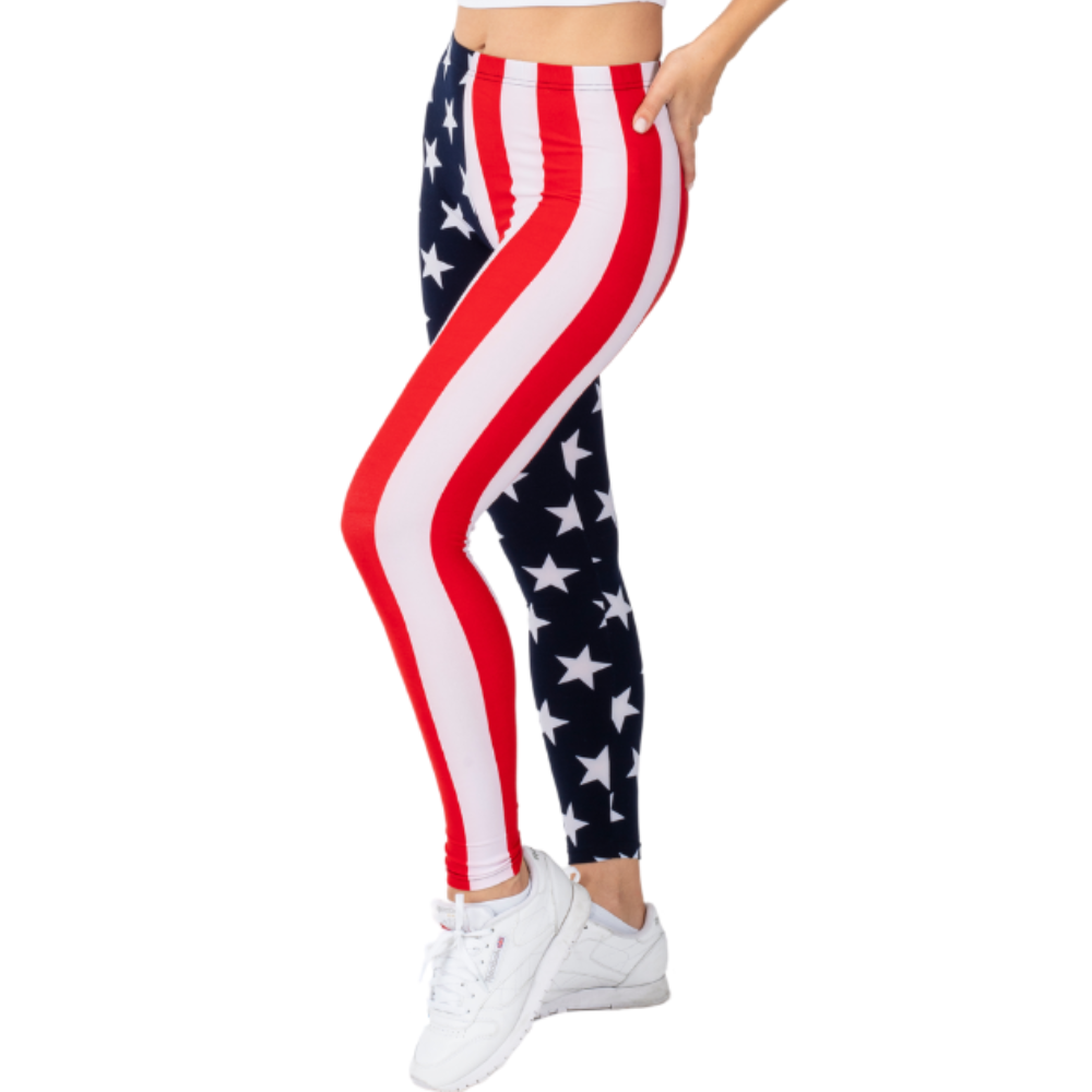 America 250 Patriotic Flag Leggings with Bracelet – Women's