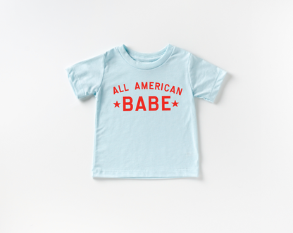 All American Babe T-Shirt - Patriotic Child's Crew Neck Tee