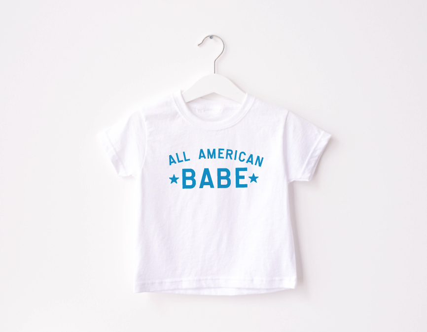 All American Babe T-Shirt - Patriotic Child's Crew Neck Tee