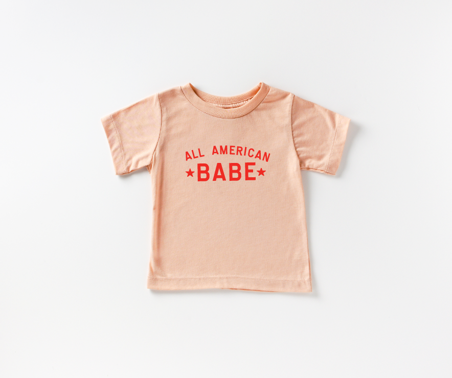 All American Babe T-Shirt - Patriotic Child's Crew Neck Tee