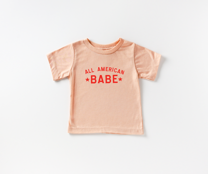 All American Babe T-Shirt - Patriotic Child's Crew Neck Tee