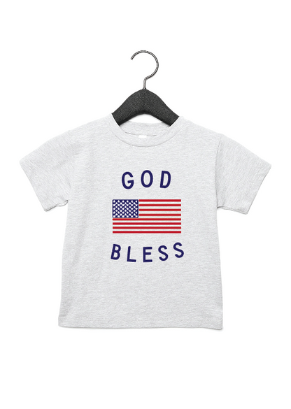God Bless the USA Kids Graphic Tee - Fourth of July Youth T-Shirt