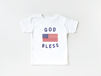 God Bless the USA Kids Graphic Tee - Fourth of July Youth T-Shirt
