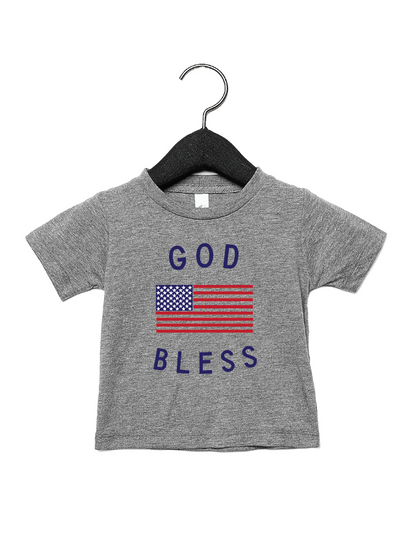 God Bless the USA Kids Graphic Tee - Fourth of July Youth T-Shirt