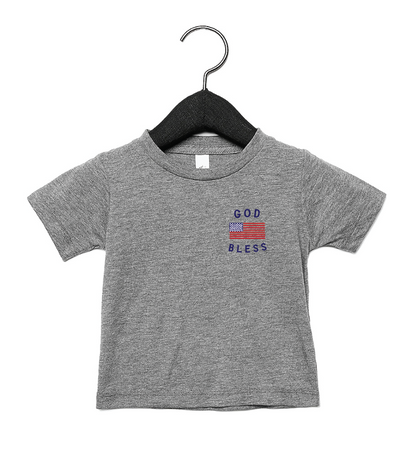 God Bless the USA Pocket Style T-Shirt - Fourth of July Youth Apparel