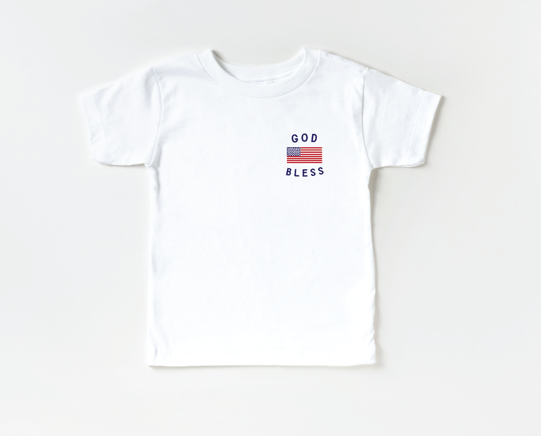 God Bless the USA Pocket Style T-Shirt - Fourth of July Youth Apparel