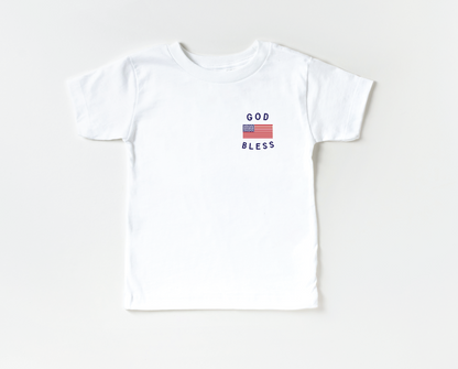 God Bless the USA Pocket Style T-Shirt - Fourth of July Youth Apparel