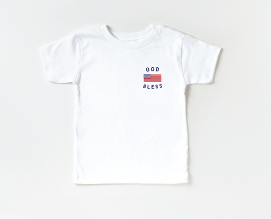 God Bless the USA Pocket Style T-Shirt - Fourth of July Youth Apparel