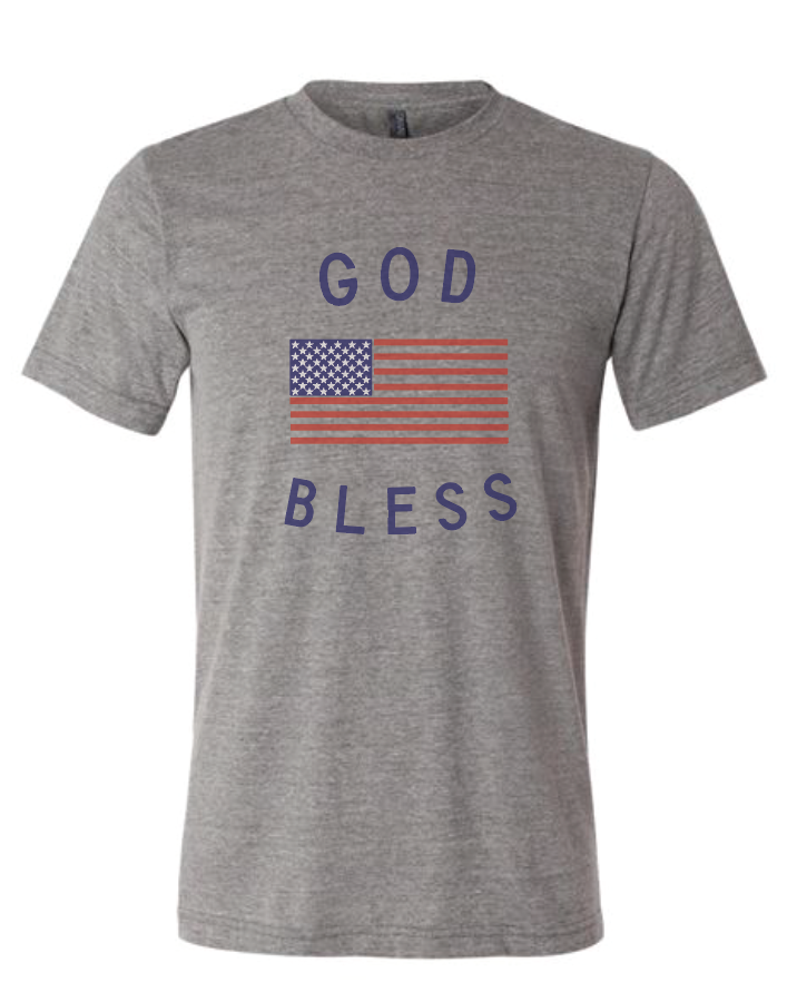 God Bless America Unisex Tee - Patriotic Screen-Printed Cotton T-Shirt
