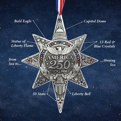 America250 Sea to Shining Sea Commemorative Ornament (Aluminum and Crystals)