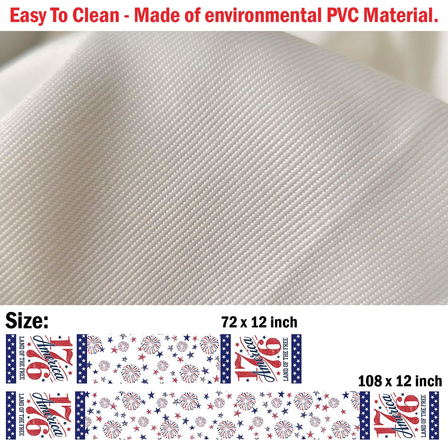 Land Of The Free 1776 Table Runner | Patriotic American Independence Day | 4th Of July Table Runner For Kitchen 682369