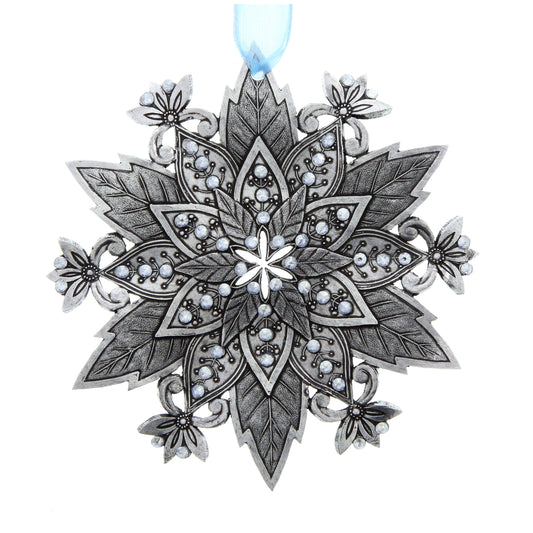 Snow Crystal Poinsettia Ornament (Aluminum) by Wendell August Forge