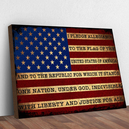 I Pledge Allegiance to the Flag of USA Sign – Patriotic Wall Art Decor