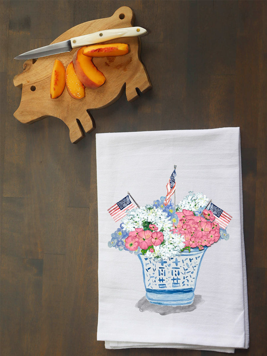 Patriotic Floral Arrangement Kitchen Towel