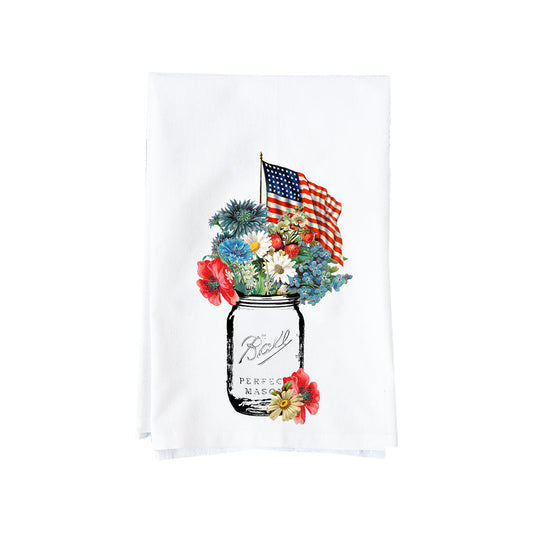 Patriotic Mason Jar Kitchen Towel