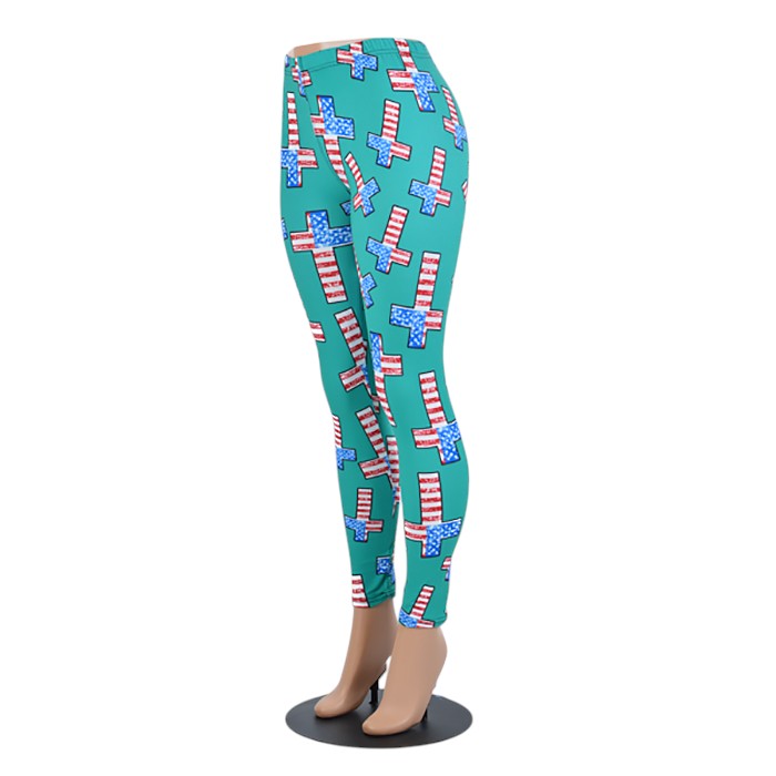 American Flag Cross Pattern Leggings — Madeline Love
