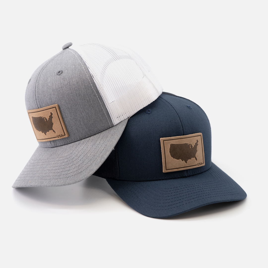 USA Silhouette Hat – Full Grain Horween Leather Patch