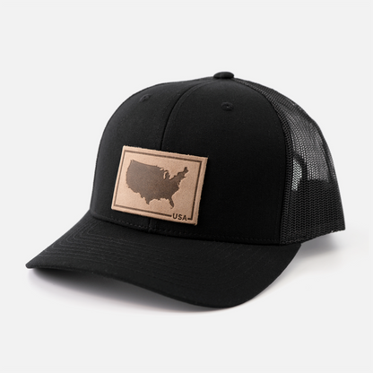 USA Silhouette Hat – Full Grain Horween Leather Patch