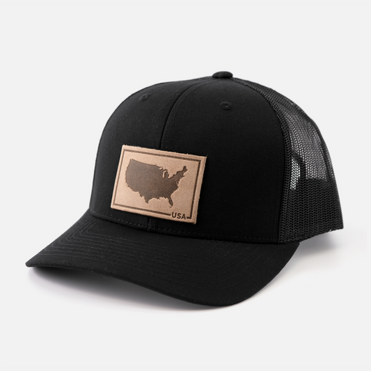 USA Silhouette Hat – Full Grain Horween Leather Patch