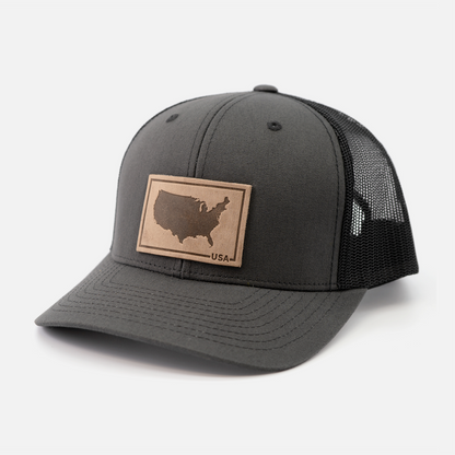 USA Silhouette Hat – Full Grain Horween Leather Patch