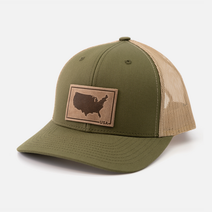 USA Silhouette Hat – Full Grain Horween Leather Patch