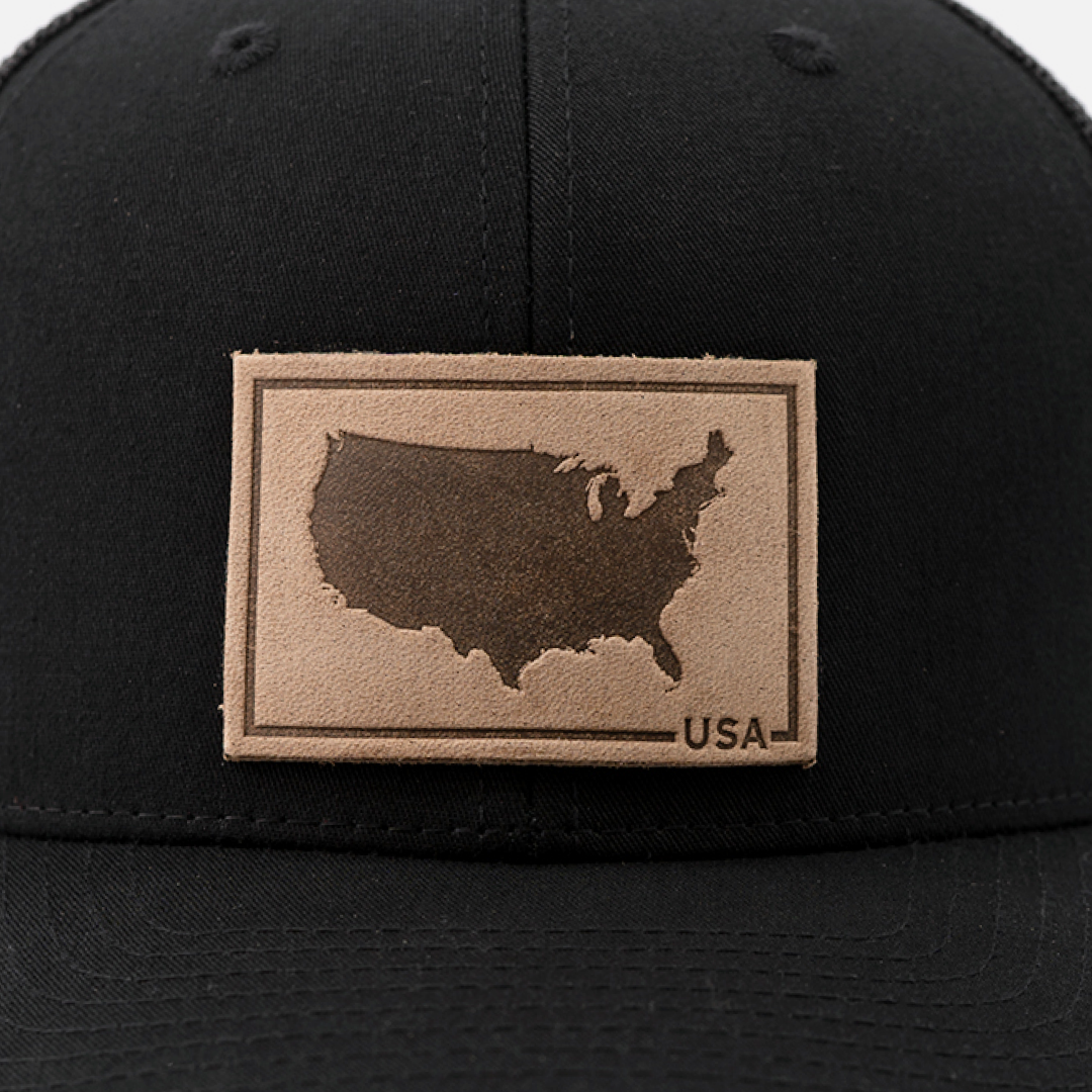USA Silhouette Hat – Full Grain Horween Leather Patch