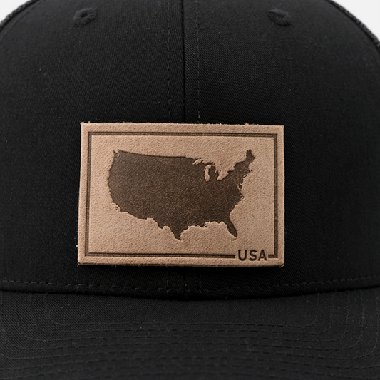USA Silhouette Hat – Full Grain Horween Leather Patch