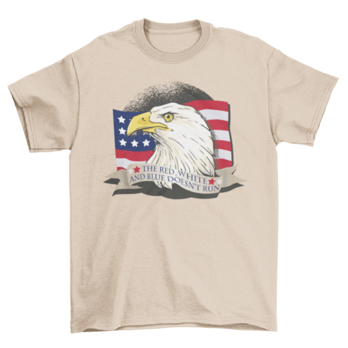 American Patriot Eagle T-Shirt – Red White Blue Doesn't Run USA Tee