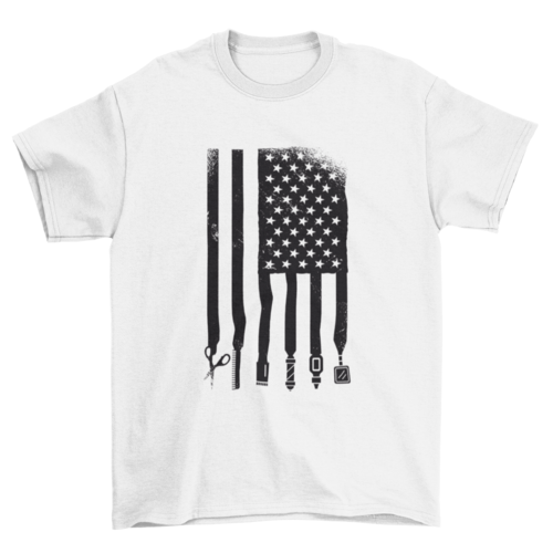 Barber usa flag t-shirt